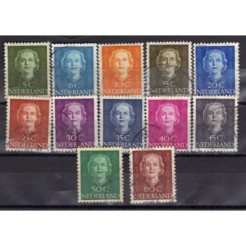 Pays-Bas 1949 : Reine Juliana - Série De 12 Timbres Oblitérés