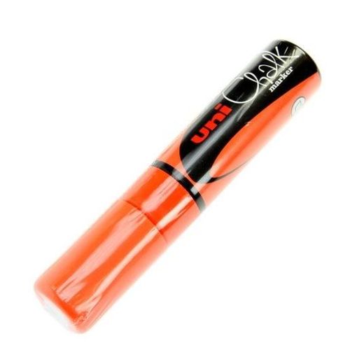 Uni-Ball Lot De 3 Marqueurs Craie Pte Biseautée Large Chalk Marker Pwe8k 8mm Orange Fluo