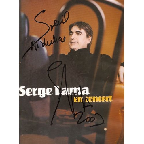 Programme De Concert Dédicacé Chanteur Francais Serge Lama 