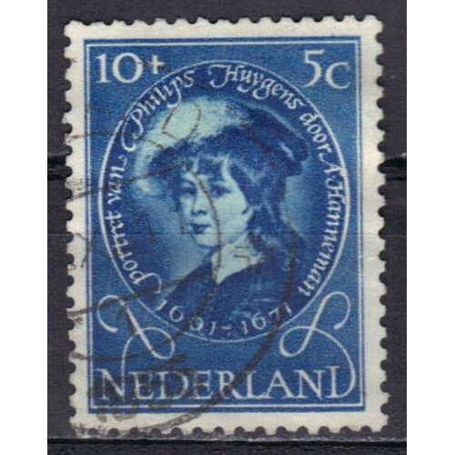 Pays-Bas 1955 : Emis Au Profit Des Oeuvres Pour L'enfance : Philips Huygens, Par Adriaan Hanneman - Timbre 10 C. + 5 C. Bleu Oblitéré