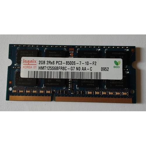 Barrette mémoire pour pc portable 2GB 2Rx8 PC3-8500S-7-10-F2 HMT125S6BFR8C