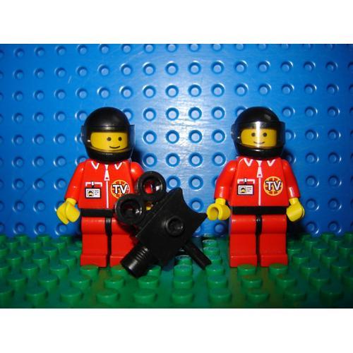 Lego City Minifigure : 2 Journalistes Tv Motard