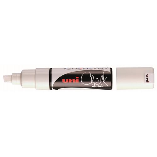 Uni-Ball Lot De 3 Marqueurs Craie Pte Biseautée Large Chalk Marker Pwe8k 8mm Blanc