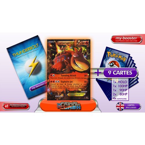 Camerupt Ex 29/160 180hp Xy05 Primal Clash (Primo Choc) - Booster Optimisé Attaque Eclair De 10 Cartes Pokemon Anglaises