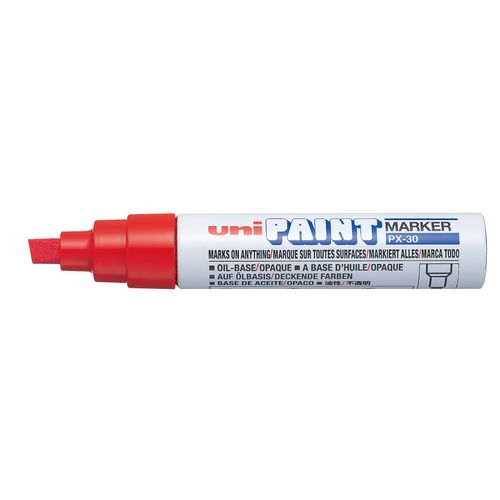 Uni-Ball Marqueur Paint Marker Px30 Pte Biseautée Large 4 - 8,5mm Rouge