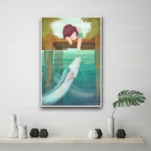 Affiche d¿¿corative sur toile dessin anim¿¿ Manga chihiro,mpression murale Poster pour salon chambre ¿¿ coucher d¿¿cor sans cadre(30*40cm)