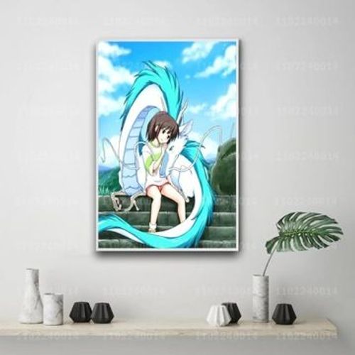 Affiche d¿¿corative sur toile dessin anim¿¿ Manga chihiro,mpression murale Poster pour salon chambre ¿¿ coucher d¿¿cor sans cadre(30*40cm)