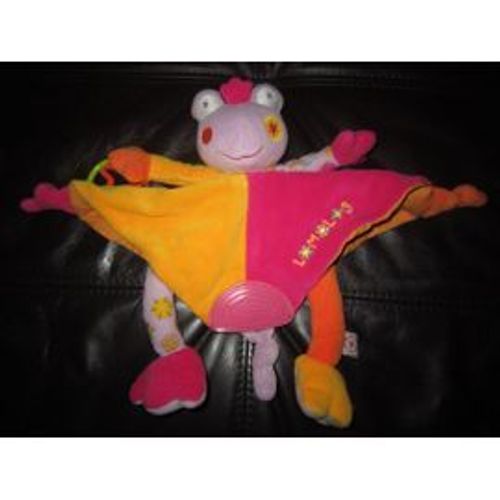 Doudou Grenouille  Fushia Et Orange