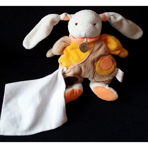 Baby'Nat Doudou mouchoir lapin marron clair