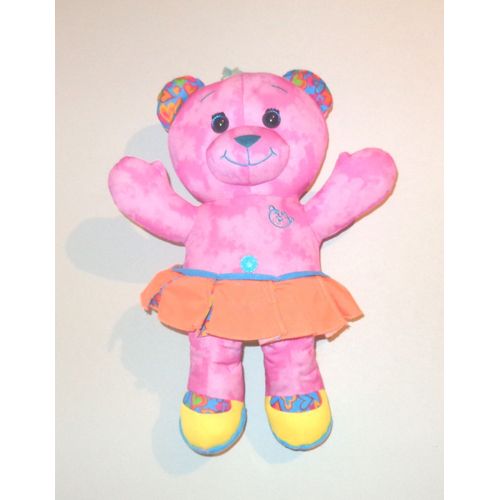 Ours Rose Doodle Mini Jupe Orange Peluche Doudou Doodle À Colorier 40cm 