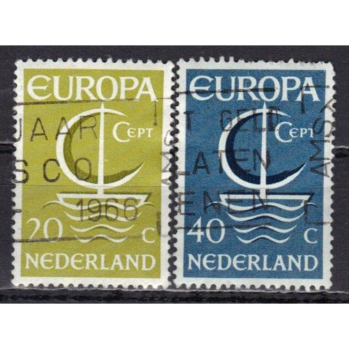 Pays-Bas 1966 : Europa - Série Entière De 2 Timbres Oblitérés