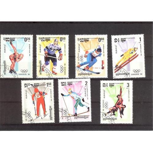 Timbres - Cambodge - 1984 - Jeux Olympiques D'hiver Sarajevo