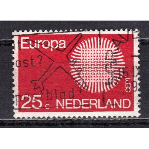 Pays-Bas 1970 : Europa - Timbre 25 C. Rouge Oblitéré