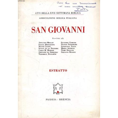 San Giovanni, Atti Della Xvii Settimana Biblica (Estratto), La Verita' In San Giovanni