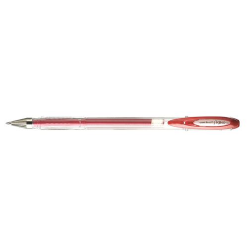 Uni-Ball Lot De 3 Rollers Encre Gel Signo Um120nm Pte Moy. 0,7mm Rouge Métal
