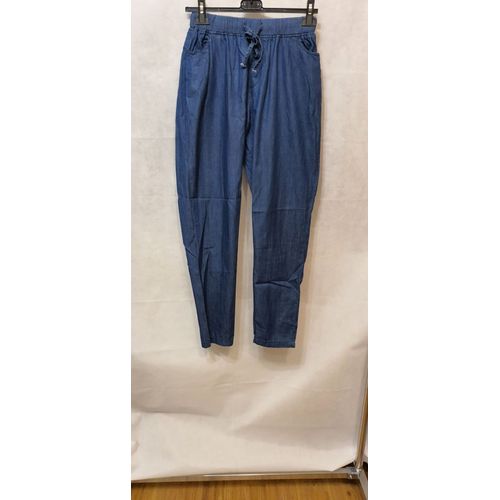 Pantalon Fin Bleu Femme Go Pomelo Paris Taille Xl