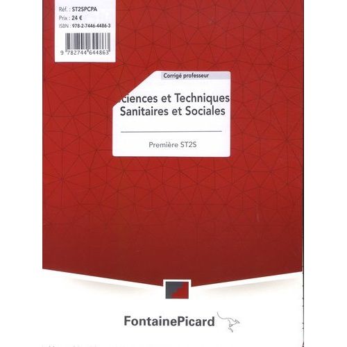 Sciences Et Techniques Sanitaires Et Sociales Première St2s - Corrigé Professeur