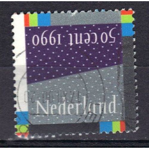 Pays-Bas 1990 : Timbre Pour L'affranchissement Du Courrier De Noël Et Du Nouvel An : Vente Du 30.11 Au 30.12.90 -Timbre 50 C. Multicolore Oblitéré