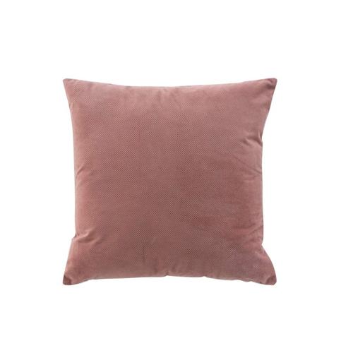 Coussin Déhoussable En Relief Effet Velours Uni Velouriane - Rose - 50 X 50 Cm