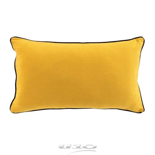 Coussin Déhoussable En Coton Uni Linette - Jaune - 30 X 50 Cm