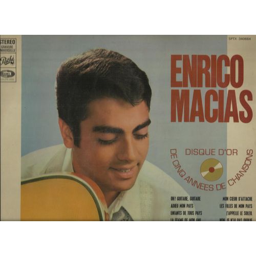 Disque D'or De 5 Années De Chansons : Oh ! Guitare, Adieu Mon Pays, Enfants De Tous Pays, Ma Patrie, Mon Coeur D'attache, Les Filles De Mon Pays, J'appelle Le Soleil, Non Je N'ai Pas Oublié, Solenzara