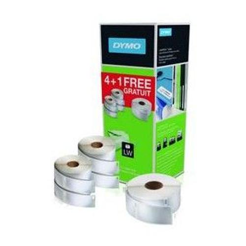 DYMO LabelWriter PROMO PACK 4 + 1 rolls - Étiquettes thermiques - blanc - 5 rouleau(x) - pour DYMO LabelWriter