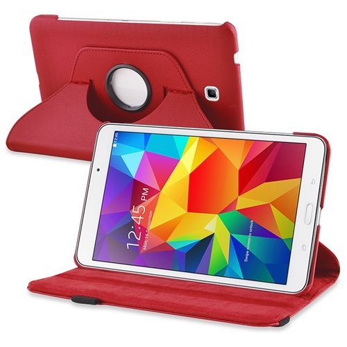 Insten® Rouge Housse Coque Étui 360° Rotatif Pour Samsung Galaxy Tab 4 8.0 T330 Wifi