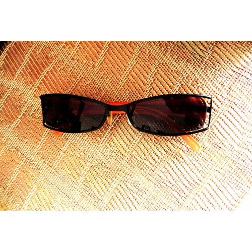 Montures De Lunettes De Vue Ou De Soleil Orange Décor Doré Vogue