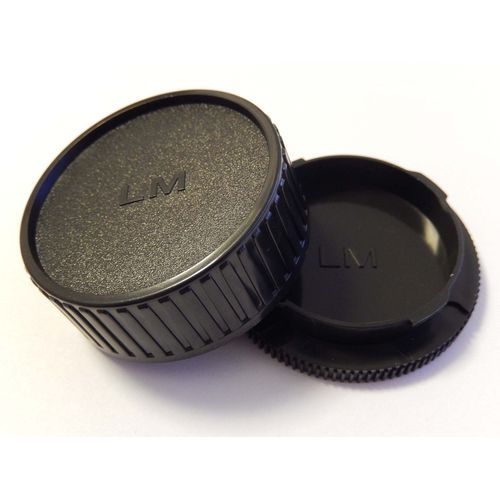 vhbw Lot de bouchons pour objectif compatible avec Leica M appareil photo - Cache arrière et de boîtier, noir