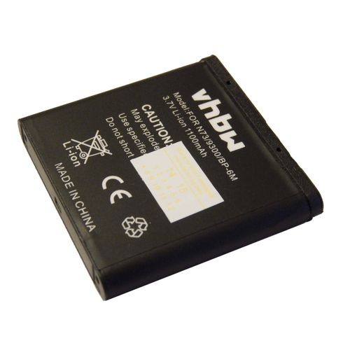 Batterie Li-Ion 1100mah (3.7v) Vhbw Pour Téléphone Portable Smartphone Nokia 6288, 9300, 9300i, N73, N73 Music Edition, N77, N93 Comme Bp-6m, Bp-6m-S.