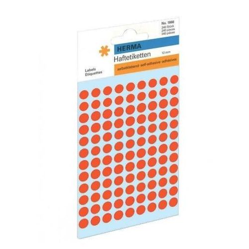 Herma Lot De 10 Etuis De 540 Étiquettes Multi-Usages Diamètre 8 Mm Rouge