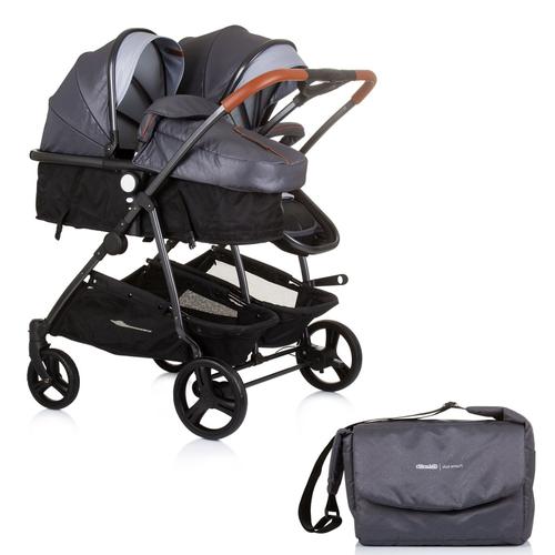 Duo Smart Poussette Jumeaux Ou Enfants Rapprochés Largeur 79 Cm Gris Sans Cosy