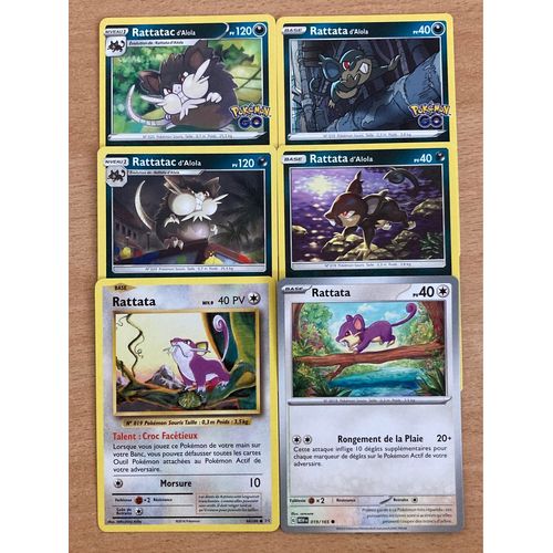 (2642) 2x Rattatac D’Alola + 2x Rattata + 2x Rattata D’Alola (Pokemon) 