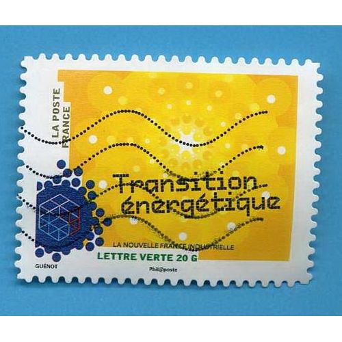 Timbre France Année 2014 Autoadhésif Transition Énergétique Oblitéré