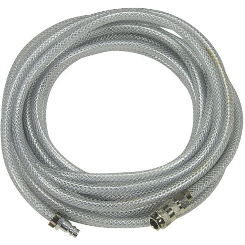 Tuyau tresse armé + raccords rapides Mecafer - Longueur 7,5 m - Diamètre Intérieur : 8 mm - Extérieur : 13 mm