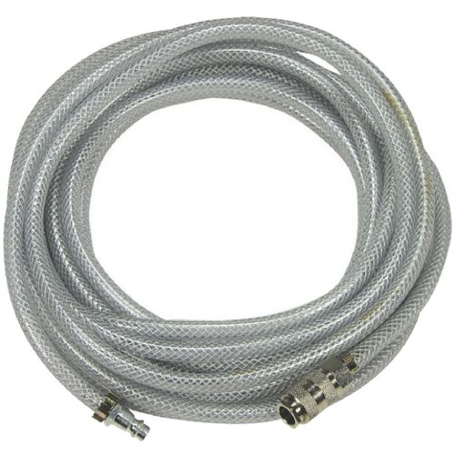 Tuyau pvc tressé armé + raccords rapides Mecafer - Longueur 7,5 m - Diamètre Intérieur : 6 mm - Extérieur : 11 mm