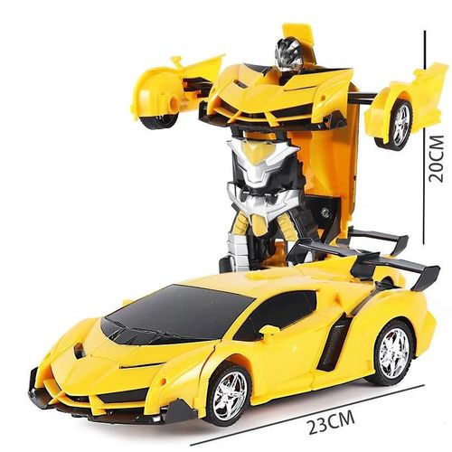 1023 jaune - Jouet de dformation tlcommand en un clic, Voiture aste, Modle de robot, 1:18