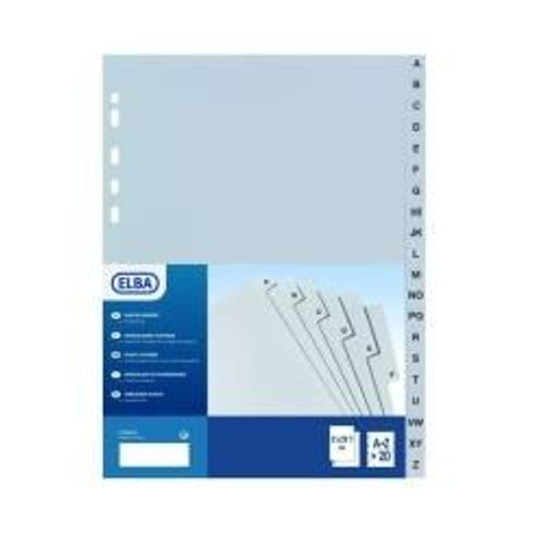 Elba - Intercalaire - 20 Positions - A-Z - 150 X 210 Mm - À Onglets - Gris