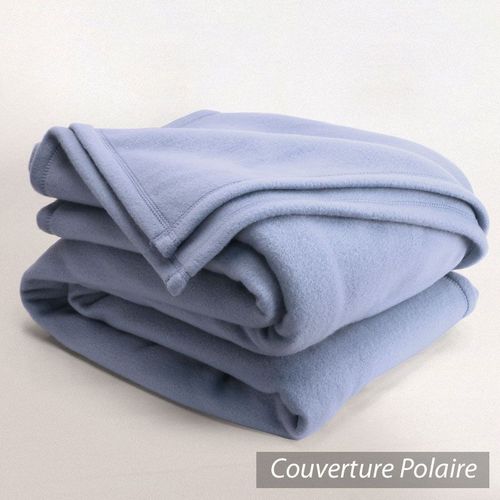 Couverture Polaire 220x240 Cm Isba Myosotis 100% Polyester 320 G/M2 Traité Non-Feu