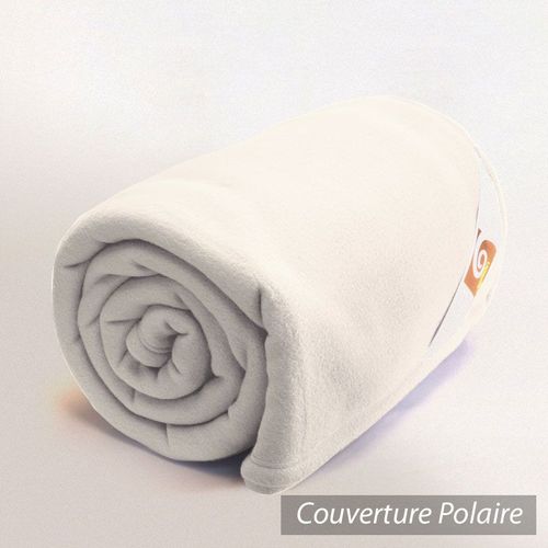 Couverture Polaire 240x300 Cm 100% Polyester 350 G/M2 Teddy Blanc Naturel