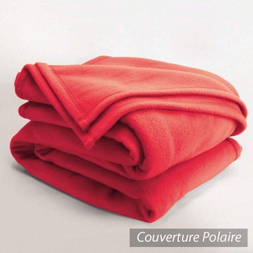 Couverture Polaire 220x240 Cm Isba Fraise 100% Polyester 320 G/M2 Traité Non-Feu