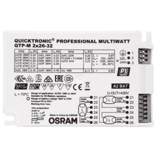 Ballast électronique pour tubes fluo - Quicktronic Multiwatt - 2x26-32 OSRAM