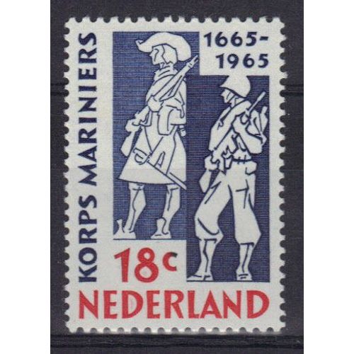 Pays-Bas 1965 : Tricentenaire De L'infanterie De Marine - Timbre 18 C. Bleu-Gris Et Rouge Neuf *
