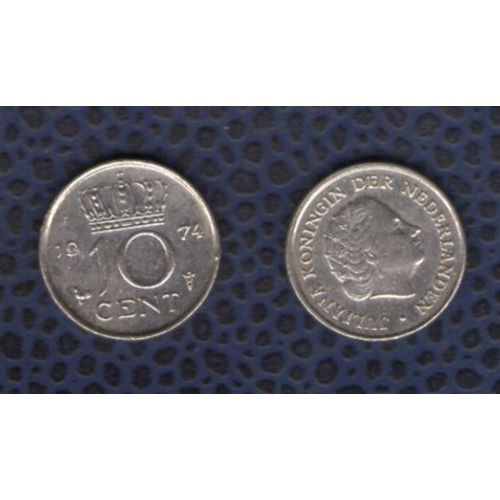 Pays Bas 1974 Pièce De Monnaie Coin 10 Cents Reine Juliana