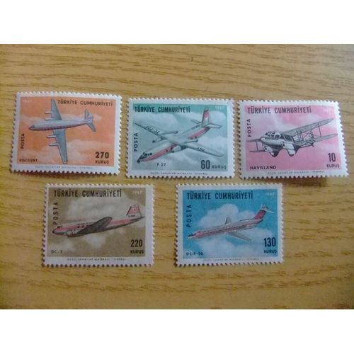 Turquie - Turquia -1967 - Avions Divers - Yvert & Tellier Nº 1822 / 1826 * Mh