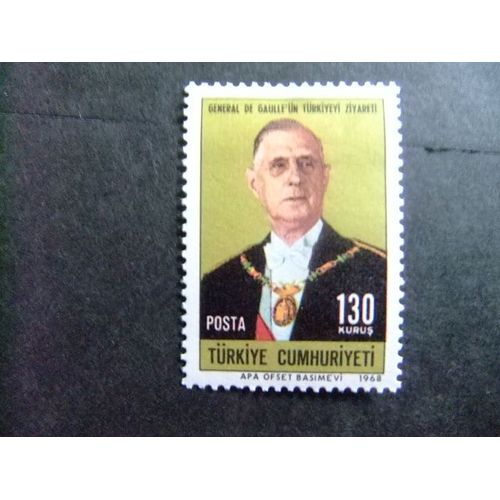 Turquie - Turquia - 1968 - Général De Gaulle - Yvert & Tellier Nº 1880 * Mh