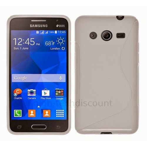 Housse Etui Coque Pochette Silicone Gel Fine Pour Samsung G355h Galaxy Core 2 + Film Ecran - Blanc