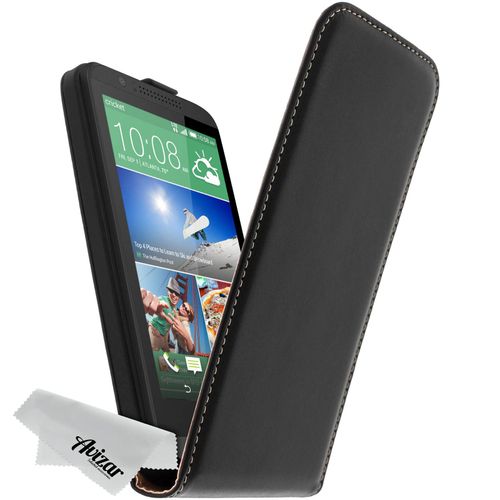 Housse Etui À Clapet Ultra-Fin Htc Desire 510 Noir - Avizar + Chiffonnette