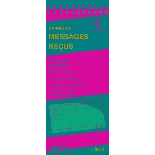 Lebon Vernay Lot De 3 Blocs Spirale 322 X 140 Mm 160 Messages Recu 40 Feuillets Dupli