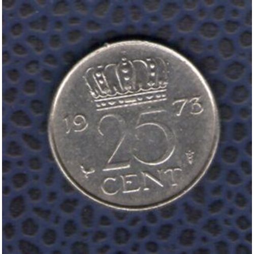 Pays Bas 1973 Pièce De Monnaie Coin 25 Cents Queen Juliana